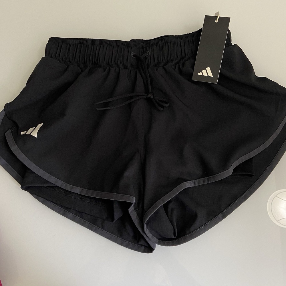 Asics Womens Shorts XS Black‎ Lined Elastic Running Athletic Workout Drawstring